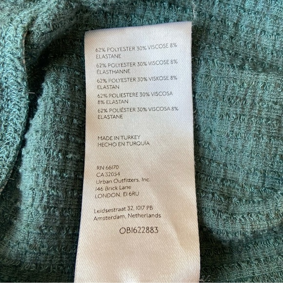 Urban Outfitters Iman Knit Straight Leg Pants Teal Green Size Medium - Picture 9 of 10